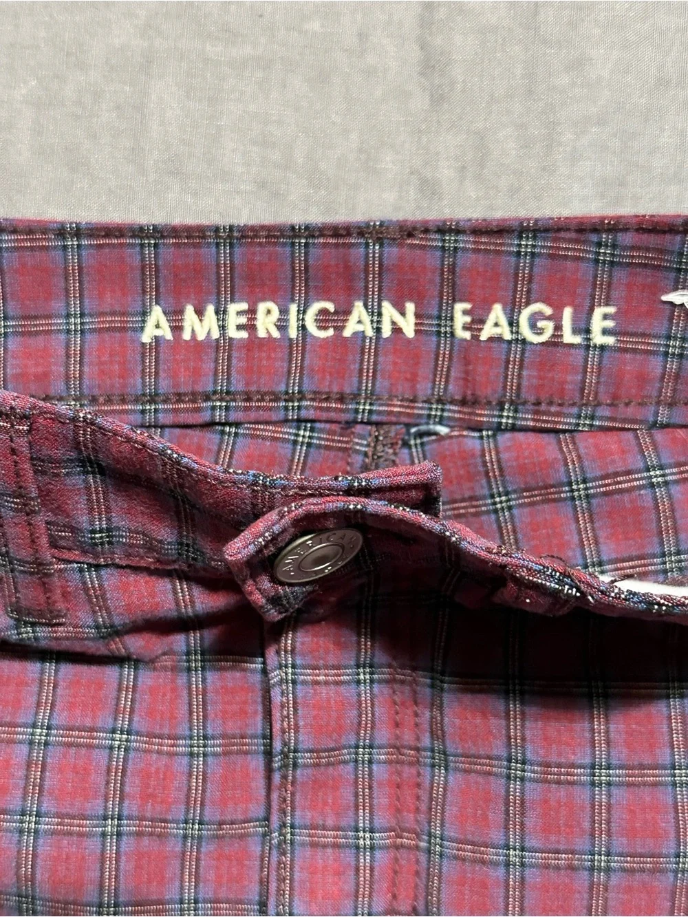 American Eagle Outfitters Maroon Plaid Mini Skirt - Picture 2 of 5